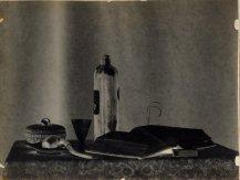 Jules Lejeune, Pipe, book and bottle (paper negative)