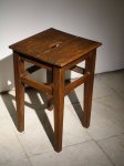 Small wooden workshop stool, vintage, +/- 1950, France