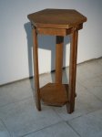 Vintage wooden hexagonal stand, wood, France, +/- 1950