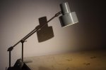 Czechoslovak grey clamp on workshop lamp industrial style - 1960