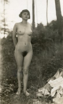 Unknown photographer, Nude standing in the wood